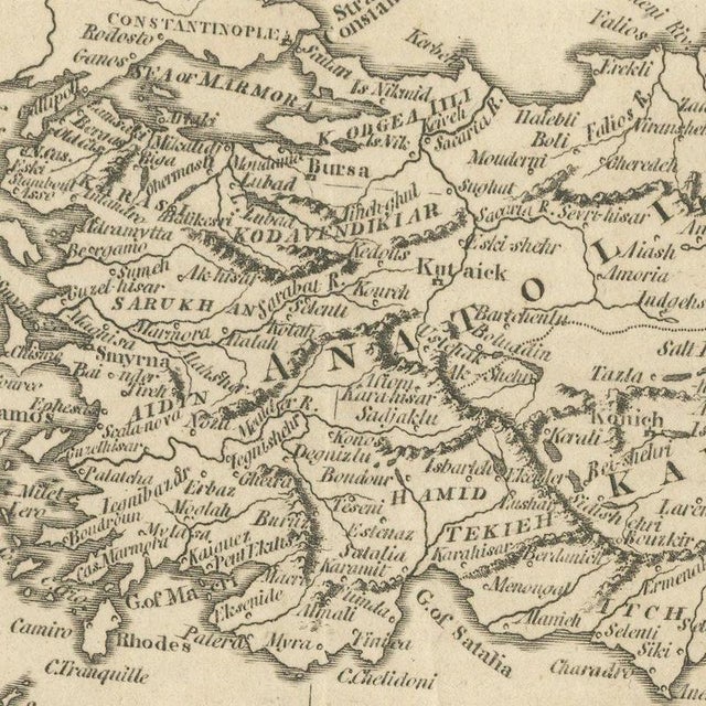 Paper Antique Map of Turkey in Asia, Ottoman Anatolia, Syria and Iraq, 1795 For Sale - Image 7 of 12