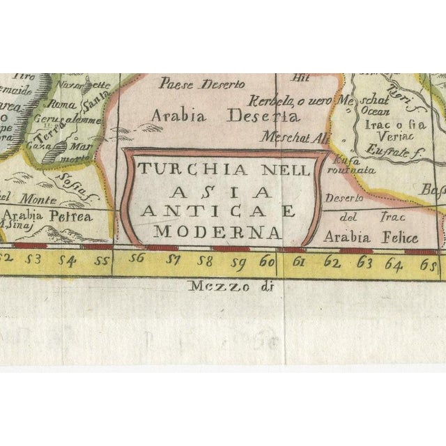 18th Century Antique Italian Map of Turkey in Asia by Buffier, 1780s For Sale - Image 5 of 12