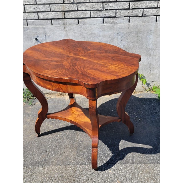 Mid 19th Century 19th Century American Empire Flame Mahogany Center Table. For Sale - Image 5 of 18