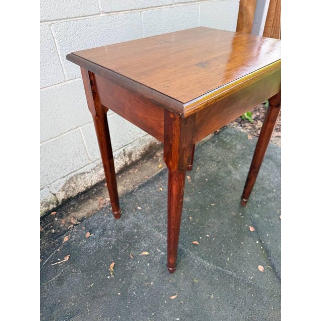 Antique Federal Style Solid Walnut Side Table. Circa 1940s For Sale - Image 14 of 17