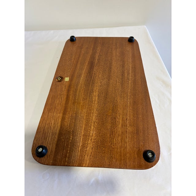 Wood Vintage Goodwood Teak and Ceramic Tile Serving Tray, Wheat Motif, Japan For Sale - Image 7 of 10