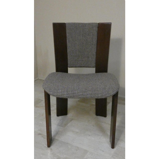 Beige Chairs in Wood and Tweed by Acerbis International, Italy 1980s, Set of 4 For Sale - Image 8 of 18