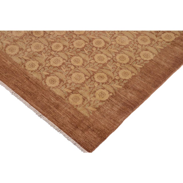 1990s Oriental Ziegler Nude Tan Hand-Knotted Wool Rug - 9'0'' X 11'9'' For Sale - Image 5 of 8