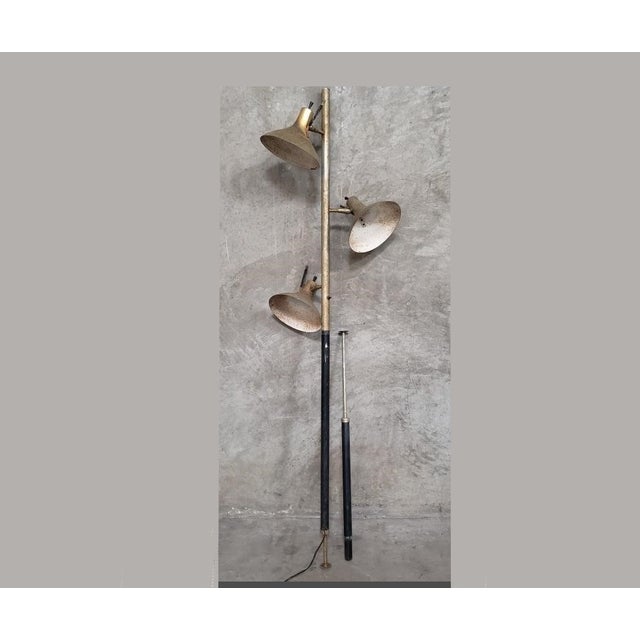 Gorgeous Pole Lamp in Fair Vintage Condition. Solid and Firm. The Lamp is Heavily tarnished and the electrical parts...