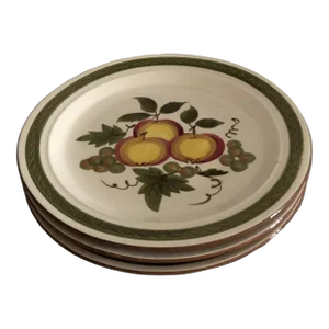 Midcentury Stangl Pottery Apple & Grape Pattern Dinner Plates S/3