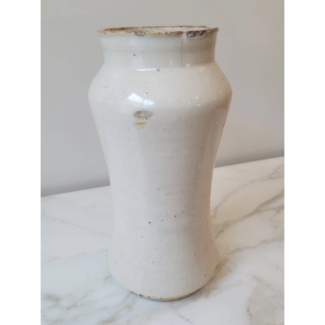 Rustic European 19th C. Antique Spanish Pharmacy Jar, Known as an Albarelos For Sale - Image 3 of 8