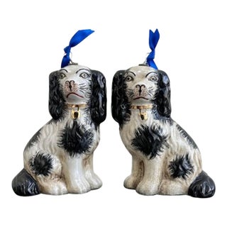 Pair of Vintage Staffordshire Style Dog Ornaments For Sale