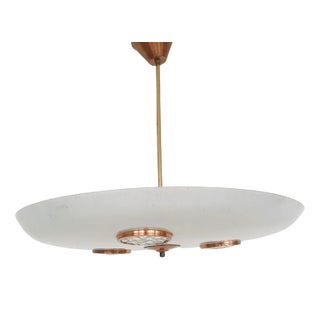 Glass and Brass Ceiling or Pendant Light For Sale
