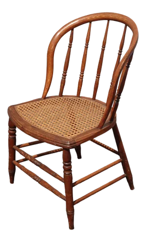 Vintage French Country Brown Cane Club Chair Farmhouse Chic