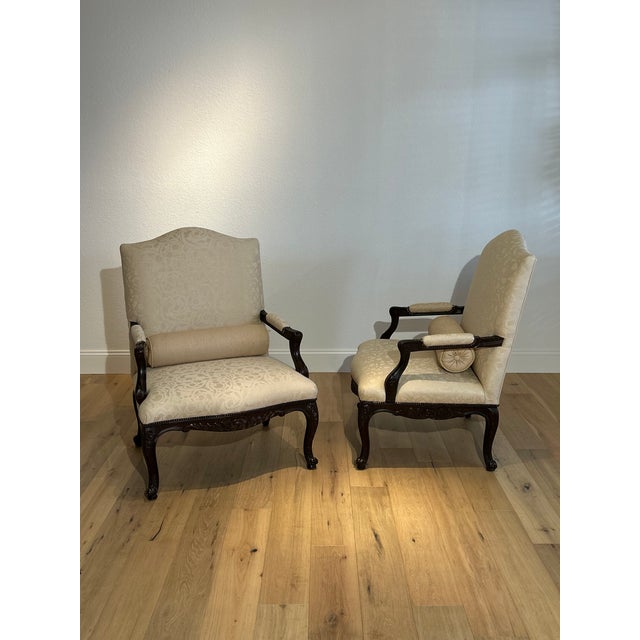 1990s 1990s Pair Custom French Bergere Chairs For Sale - Image 5 of 7