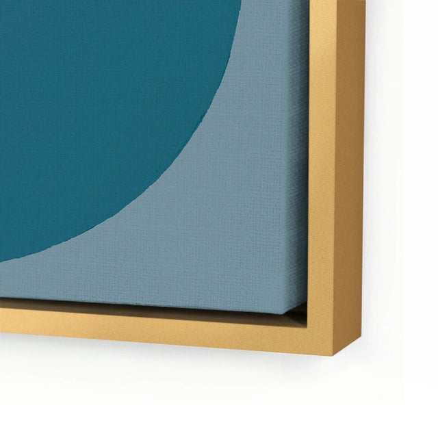 DESCRIPTION: Modern Blue-Grey Forever by Stephanie Henderson in Gold Frame, Small Art Print on Canvas SPECIFICATIONS:...