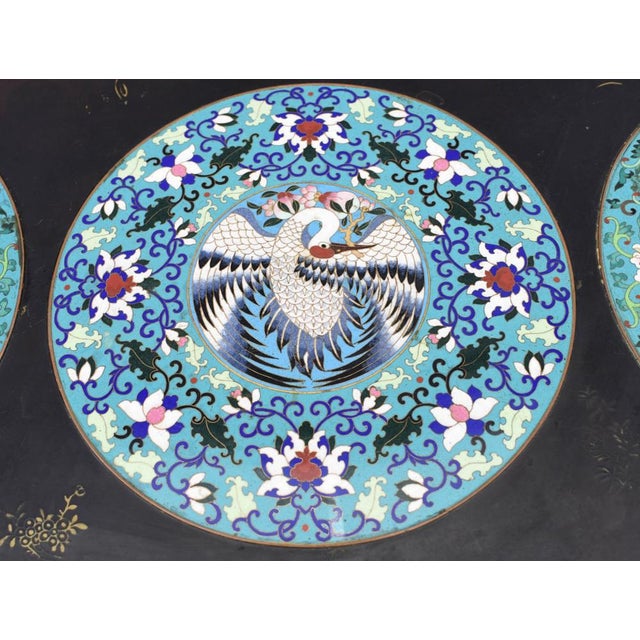 Black Chinese Cloisonne Lacquer Coffee Table For Sale - Image 8 of 10