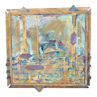 Original Listed Artist Helene Steene Mixed Media Painting - Artwork, Signed, Dated For Sale