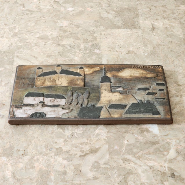 Keramo Vršovice Bratislava Terracotta Brutalistic Wall Plaque Art For Sale - Image 11 of 15