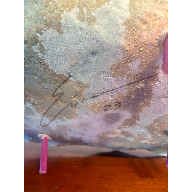 Green Vintage 1980s Tony Evans Ceramic Basket Sculpture, Signed For Sale - Image 8 of 8