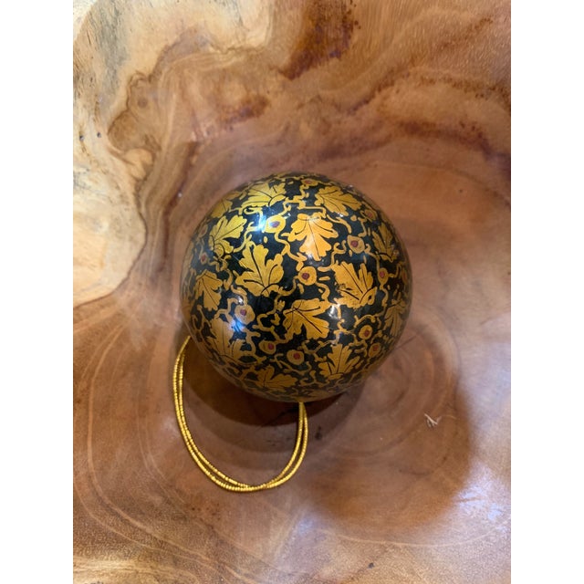 Paper Handcrafted Kashmiri Paper Mache Christmas Ornaments | Colorful Hand Painted Floral Tree Decor| Unique Holiday Bauble Set| Festive Bird Gift For Sale - Image 7 of 10