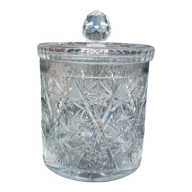 Vintage Cut Crystal Biscuit Jar Chairish