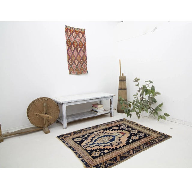 Vintage Mid Century Caucasian Rug For Sale In Los Angeles - Image 6 of 7