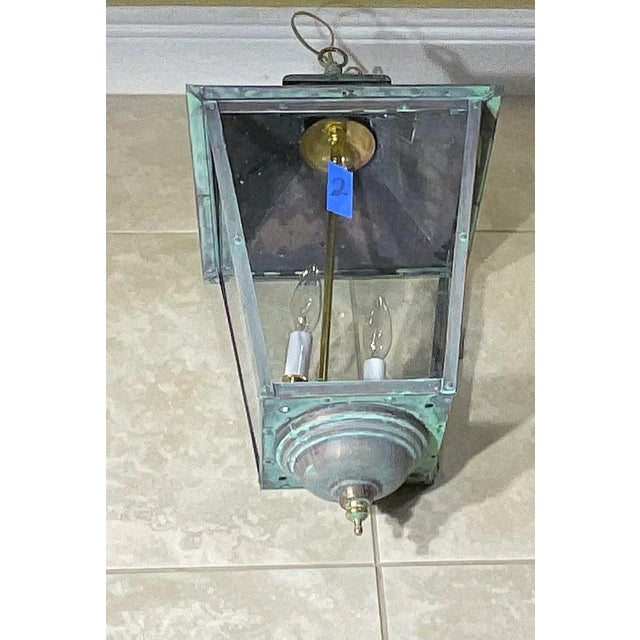 Classic Solid Copper & Brass Hanging Pendant / Lantern Light For Sale - Image 15 of 17