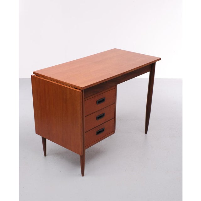 Wood Danish Teak Drop Leaf Writing Desk by Arne Vodder, 1960s For Sale - Image 7 of 14