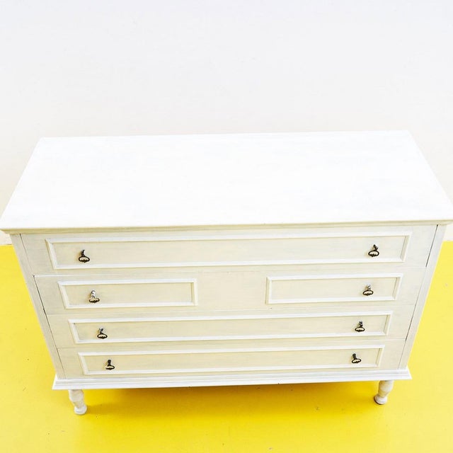 Vintage Chest of Drawers in White For Sale - Image 4 of 10