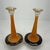 Glass 1930s Charles Schneider Style Art Deco Pressed Orange Glass Candlesticks - A Pair For Sale - Image 7 of 12
