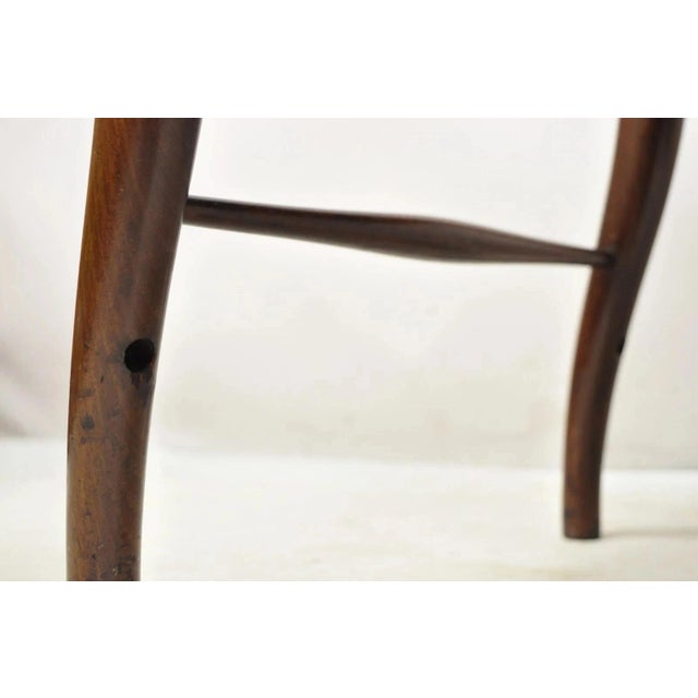 Brown Antique Art Nouveau Mahogany Tall Finial Parlor Side Chair After j.s. Henry For Sale - Image 8 of 12