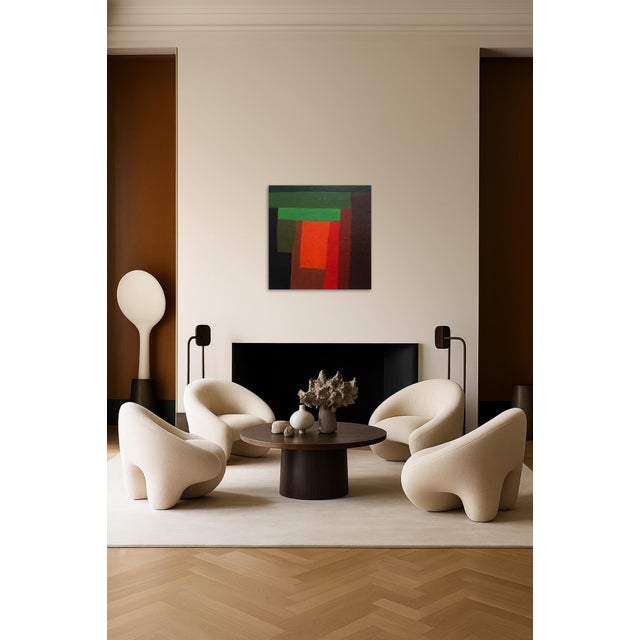 Bodasca, Abstract Square Umber, 2025, Acrylic on Canvas For Sale - Image 4 of 14