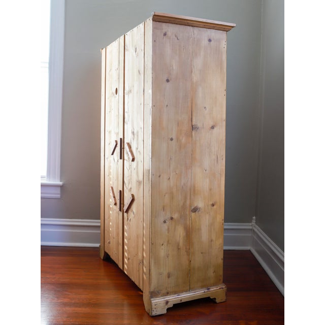 Brown 19th Century French Pine Wardrobe, Armoire, Linen Press For Sale - Image 8 of 13