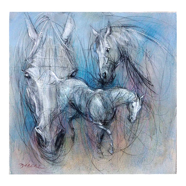 Pascal Dabere, Rêve Bleu, 2018, Acrylic & Oil on Canvas For Sale