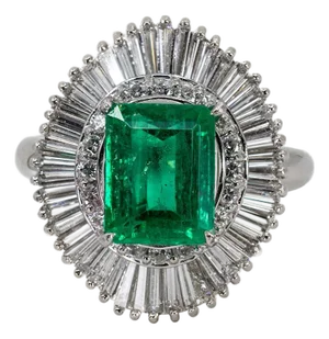 Late 20th Century Emerald Ballerina Ring, Size 5