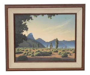Michael Sarraille Illuminated Rocky Mountain Landscape Oil Painting
