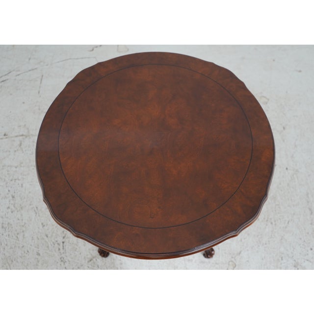 French Karges French Walnut Round Lamp Table For Sale - Image 3 of 12