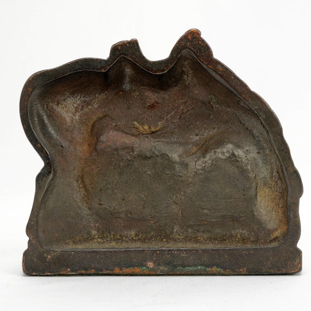 Pair of Cast Iron Riderless Iron Horse Bookends Copper Patina Circa 1930 For Sale - Image 9 of 10