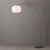 Nova Coronado 92 Inch Arc Lamp by Nova of California - Black Nickel Steel, Black Marble Base, White Linen Drum Shade - Peter Morelli 1960 Dimmable For Sale - Image 4 of 8