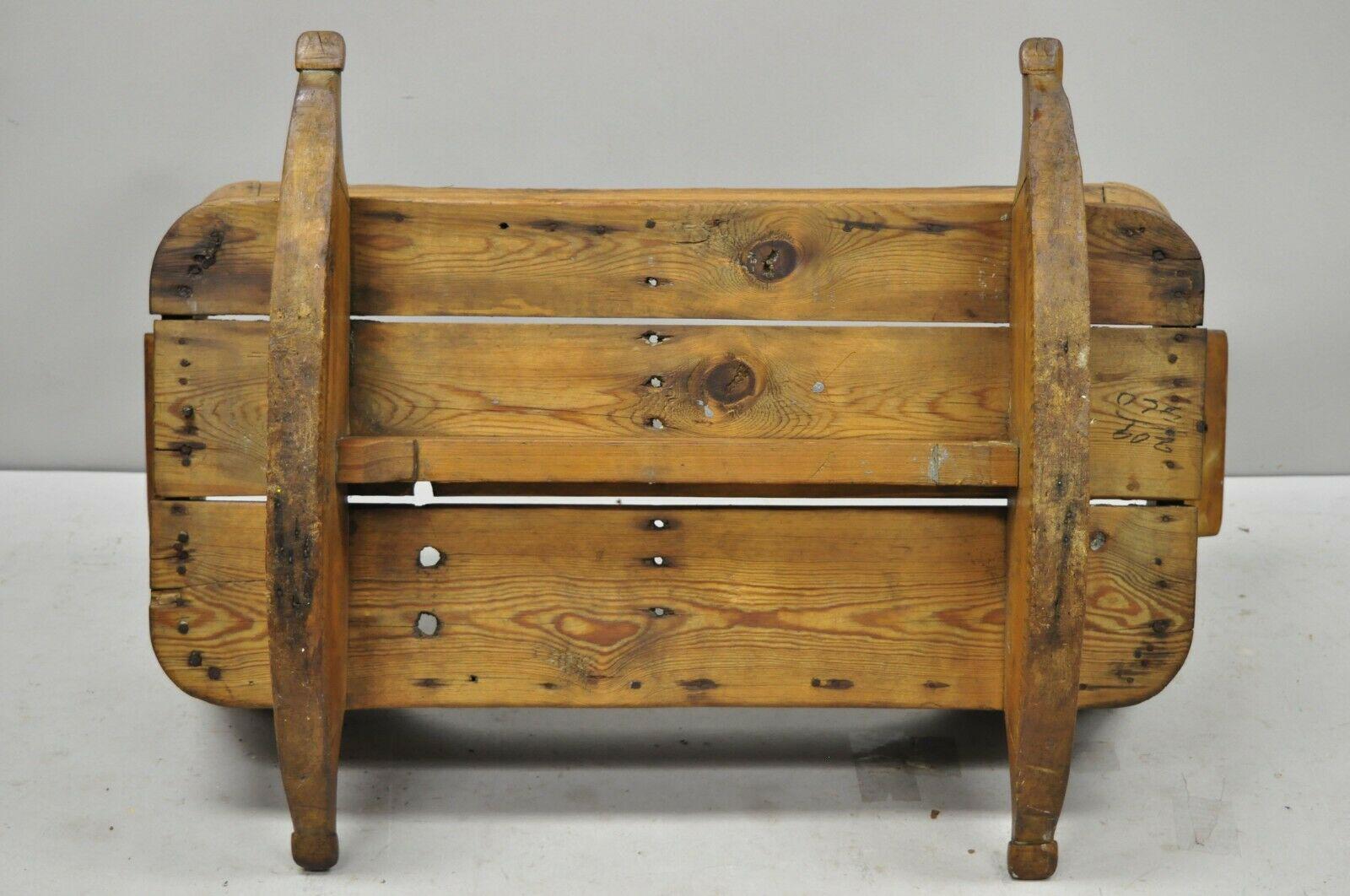 primitive antique wooden baby cradle