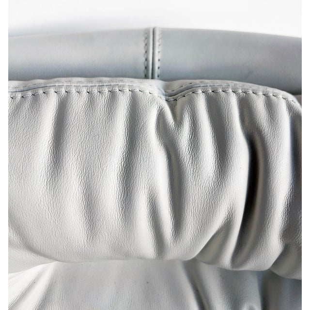 Joe Colombo Elda Swivel Chair, Fratelli Longhi, White Leather, Fiberglass Shell- 4 Available For Sale - Image 11 of 16