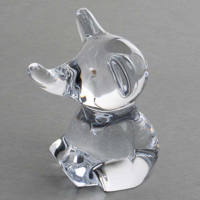 Transparent Daum France Crystal Elephant Paperweight or Decorative Sculpture For Sale - Image 8 of 8