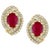 3.5 Carat Oval Natural Ruby & 1.2 Ct Diamond Stud Earrings 14 Karat Yellow Gold For Sale - Image 15 of 18