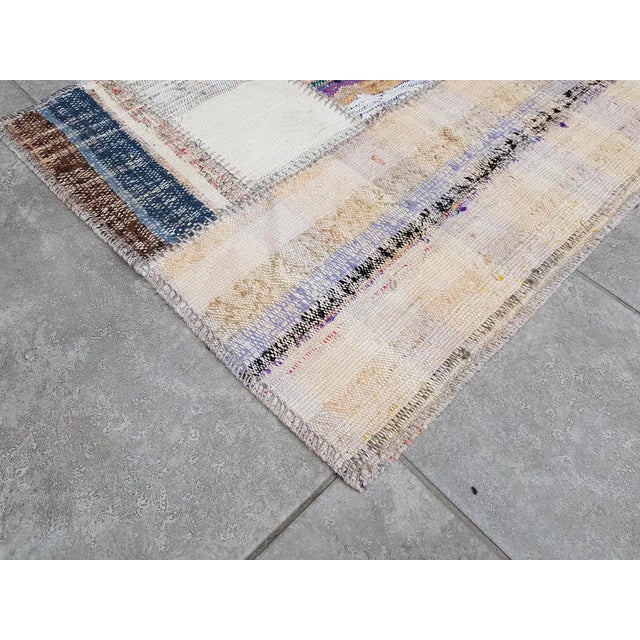 Textile Natural Oushak Vintage Kilim For Sale - Image 7 of 10