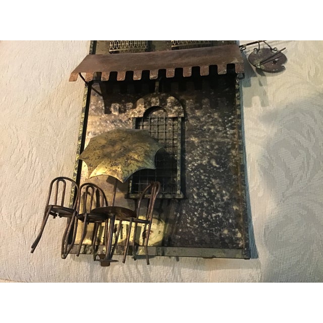 Curtis Jere Vintage Signed “Paris Cafe” Metal Wall Sculpture For Sale - Image 11 of 12