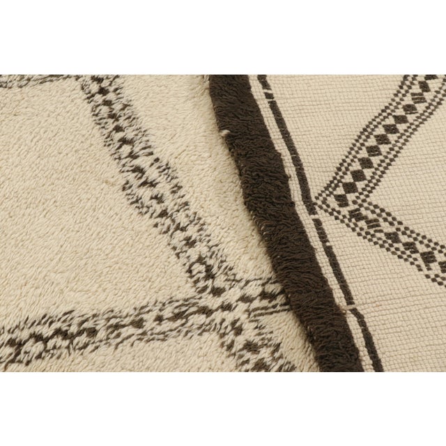 Beige Vintage Moroccan Rug in Beige With Brown Geometric Patterns, From Rug & Kilim For Sale - Image 8 of 8