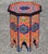 Orange Moroccan Hand-Painted Accent Table For Sale In Orlando - Image 6 of 6