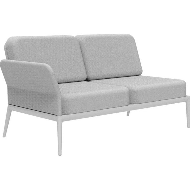 Cover white double right modular sofa by mowee dimensions: d83 x w148 x h81 cm (seat height 42 cm). Material: aluminum and...