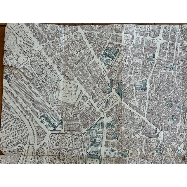 Illustration Vintage Pictorial Map of Madrid Spain For Sale - Image 3 of 12