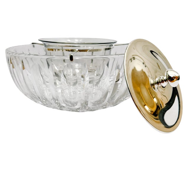 Early 20th Century Hawkes Sterling Silver & Crystal Caviar Server For Sale - Image 4 of 11