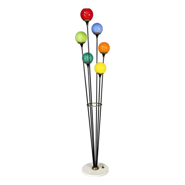Mid-Century Modern Italian Alberello Floor Lamp attributed to Stilnovo, 1950s For Sale
