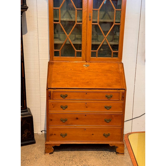 English 19th Century English Pine Secretary Bookcase For Sale - Image 3 of 18
