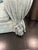 Custom Designer Aqua Jacquard Loveseat One-of-a-kind custom-designed loveseat upholstered in an elegant aqua jacquard...