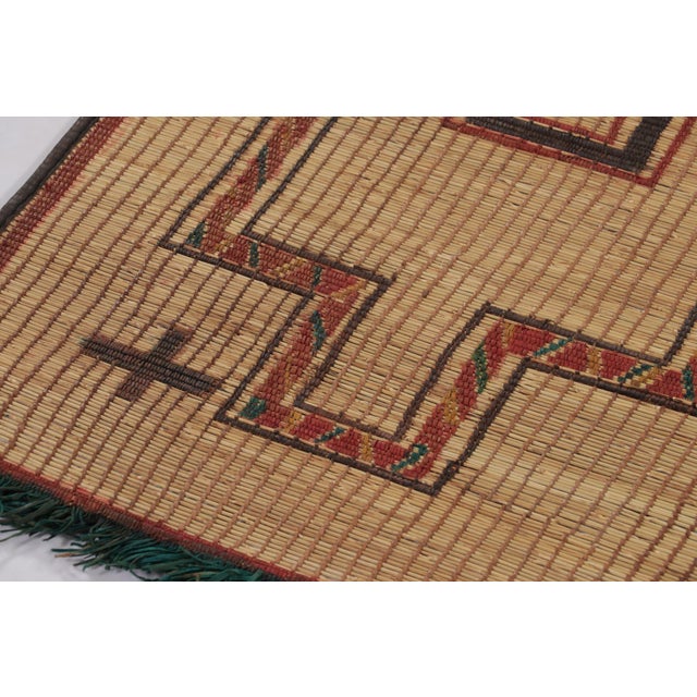 Vintage Tuareg Square Rug in Brown and Red With Geometric Patterns - Rug & Kilim For Sale - Image 9 of 9